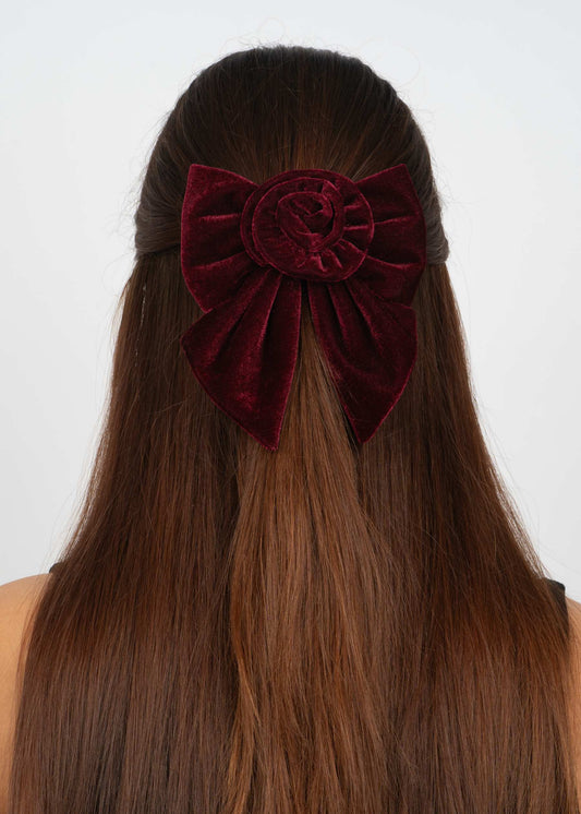 Sui Ava Rosie Velvet Bow bordeaux