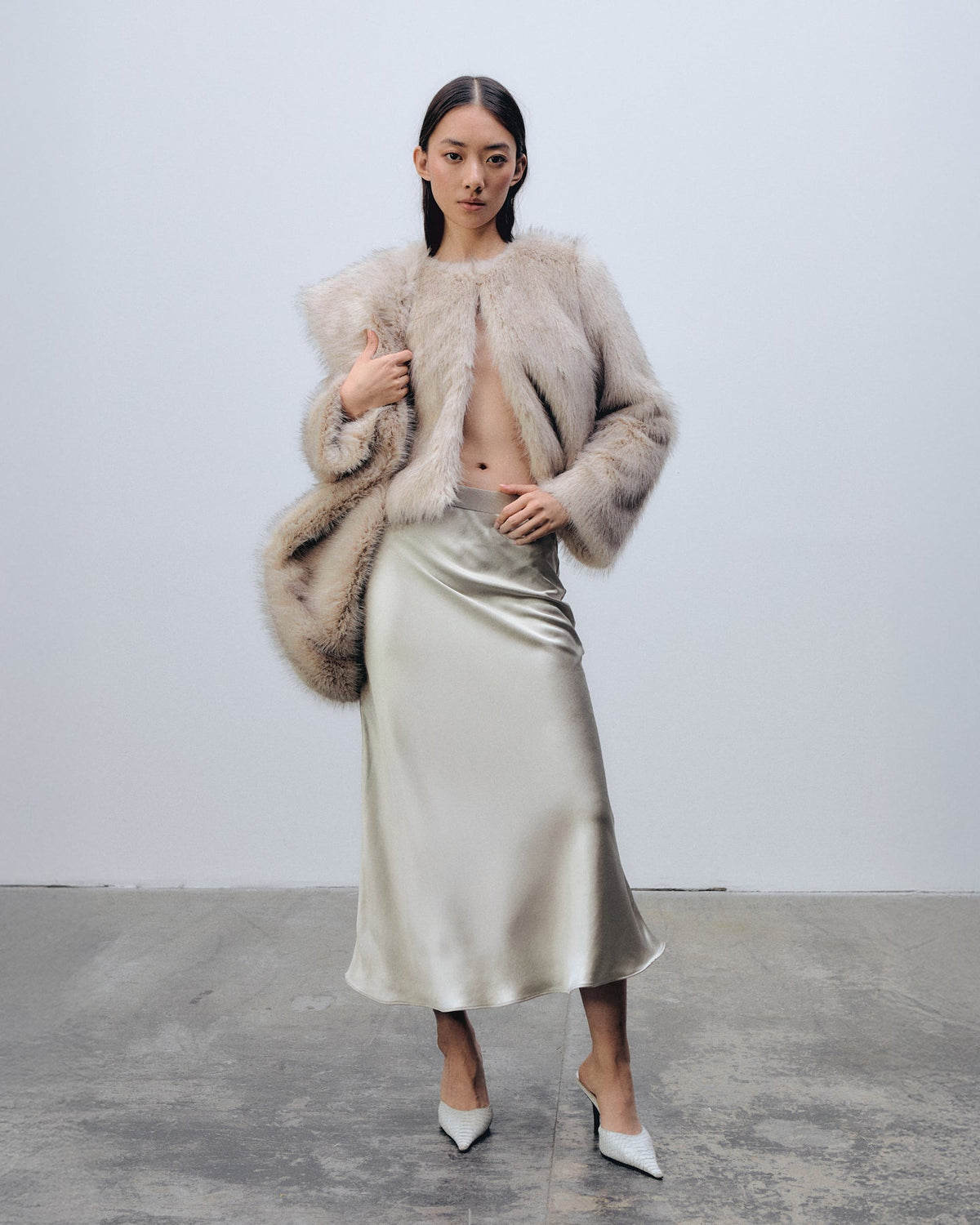 Ida Sjöstedt Lucky Fur Collar Light Beige