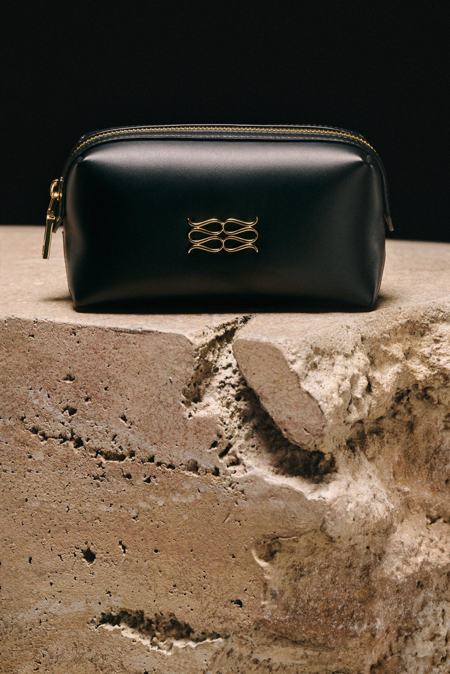 Malina Monogram Leather Toiletry Bag