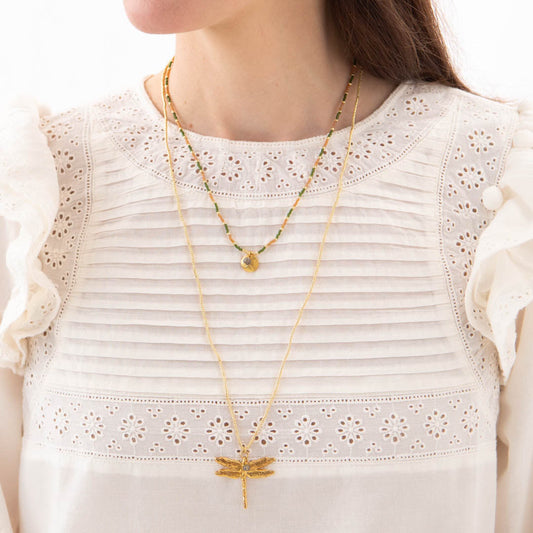 A Beautiful Story paradise labradorite necklace gold