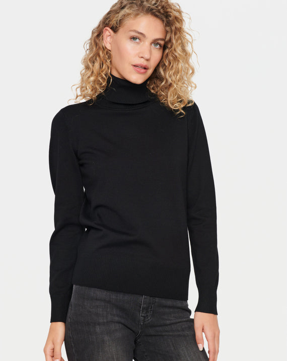 Saint Tropez Mila Rollneck Pullover black