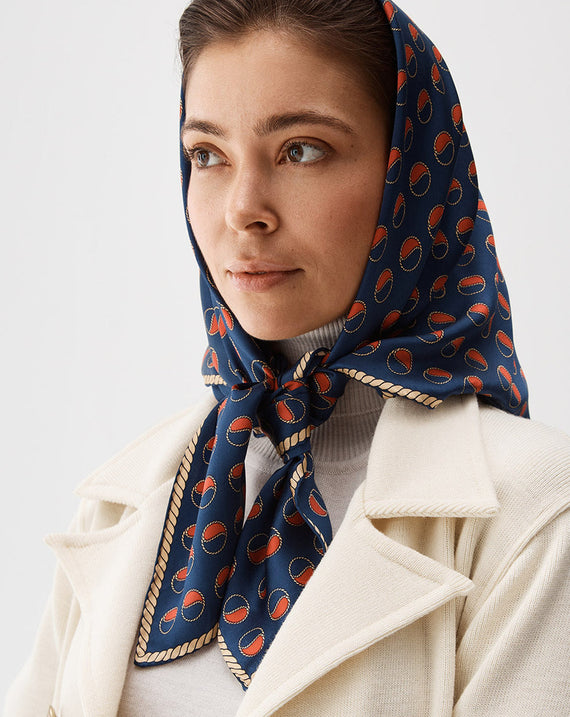 Busnel Silk Scarf Logo Print Big