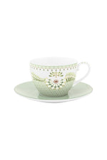 Lataa kuva Galleria-katseluun, Pip Studio Set/2 Cups and Saucers Lily&amp;Lotus light green 280ml
