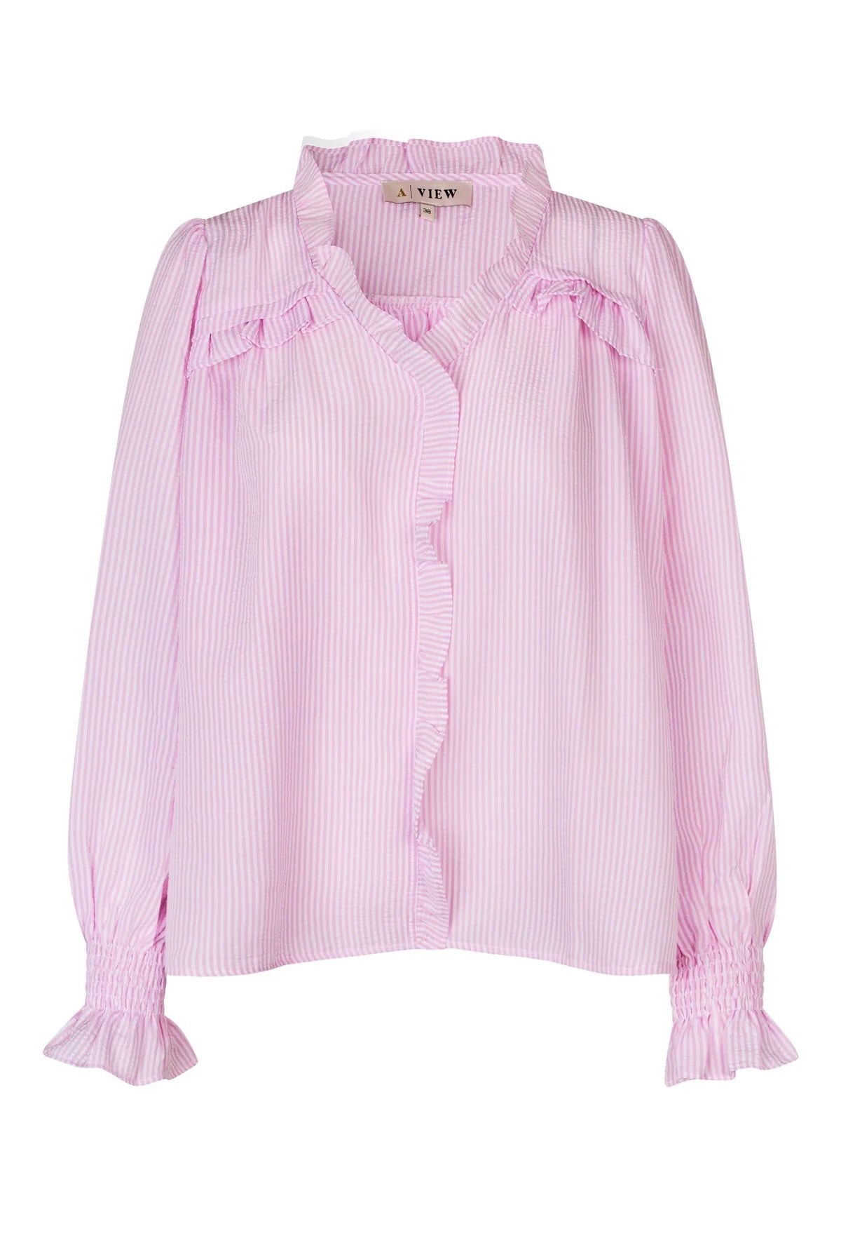 A-View Sonja Frill Blouse Pink/White