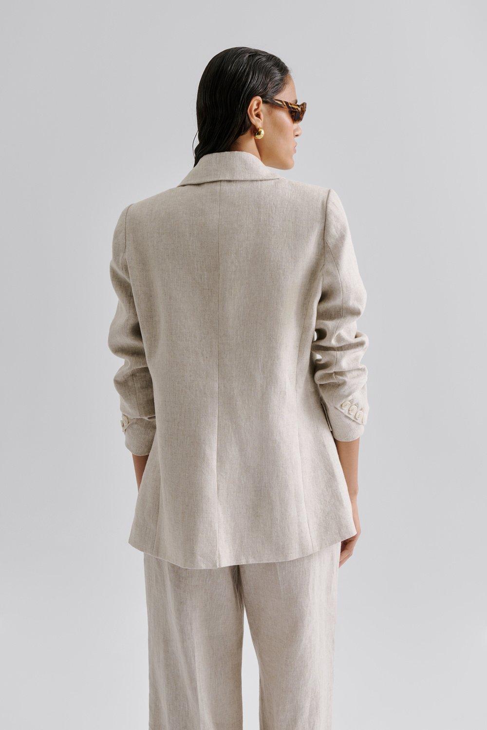 Malina Vera Fitted Linen Blazer