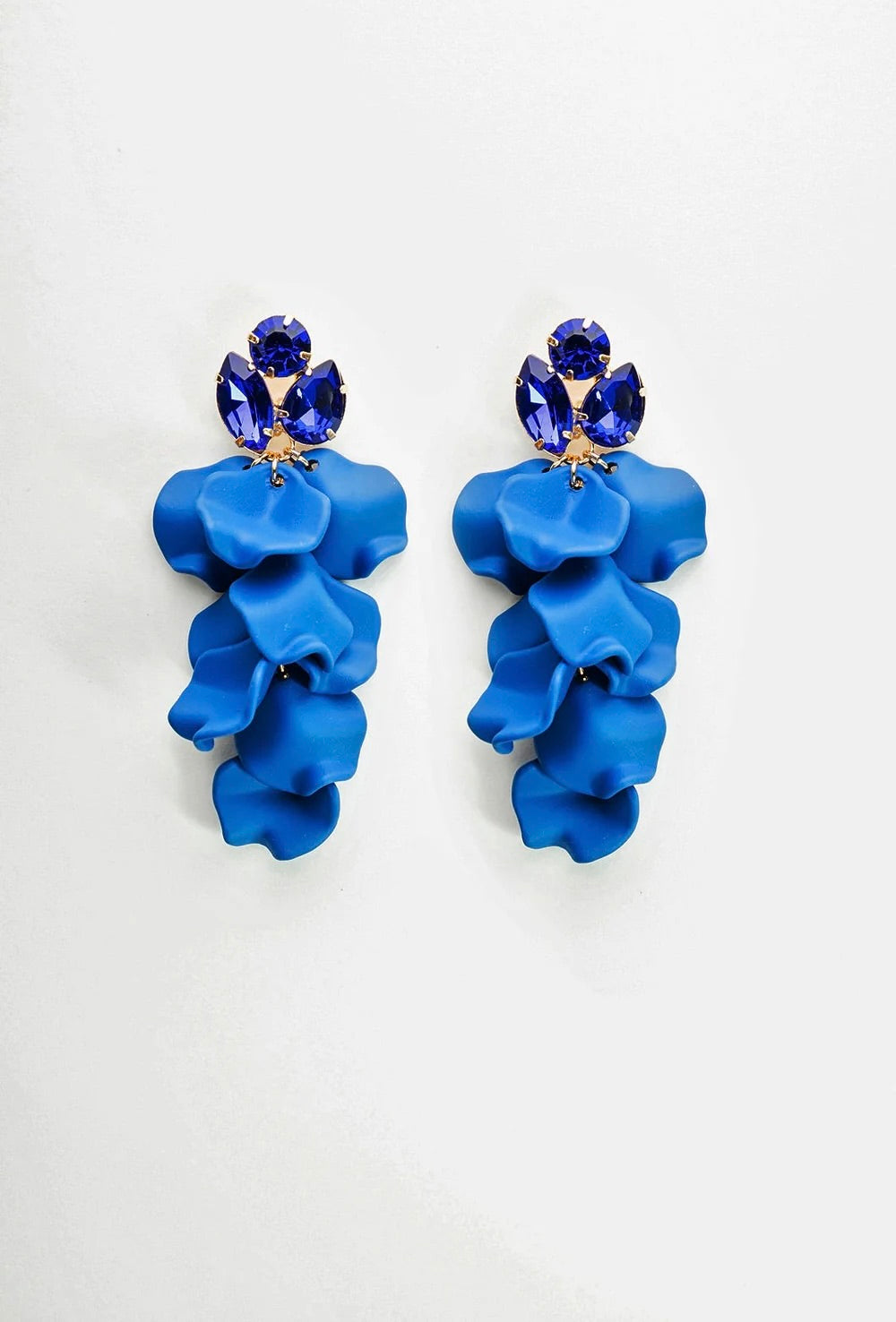 Bow 19 Leaf Stone Earrings Strong Blue