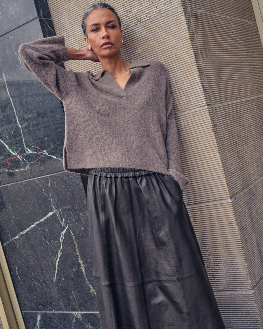 Mos Mosh Deena Leather Skirt black