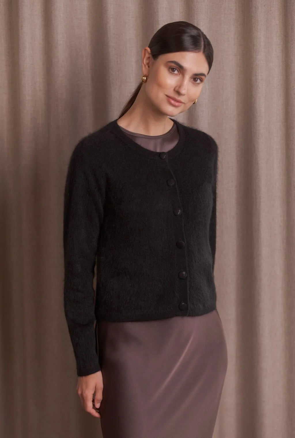 Original Story Pitkähihainen Kashmirneuletakki Black