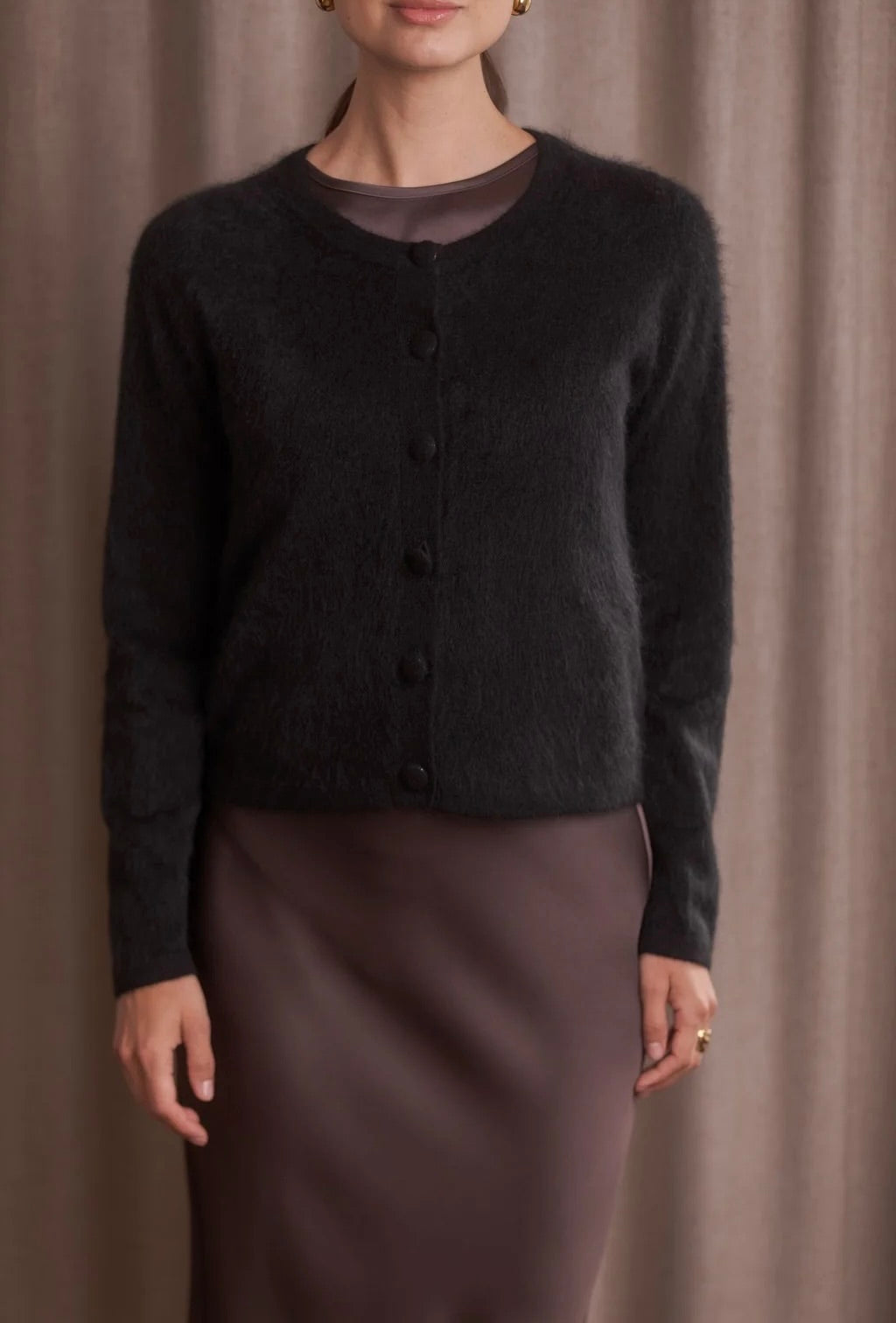 Original Story Pitkähihainen Kashmirneuletakki Black