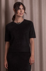 Lataa kuva Galleria-katseluun, Original Story Lyhythihainen Kashmirneule Black
