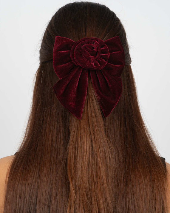 Sui Ava Rosie Velvet Bow bordeaux