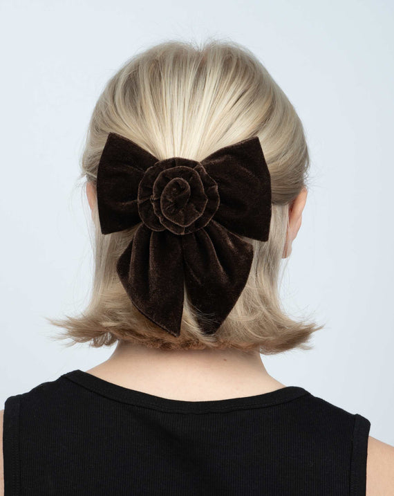 Sui Ava Rosie Velvet Bow brown