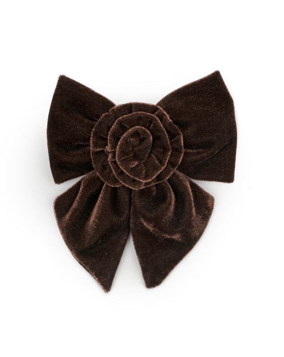 Sui Ava Rosie Velvet Bow brown
