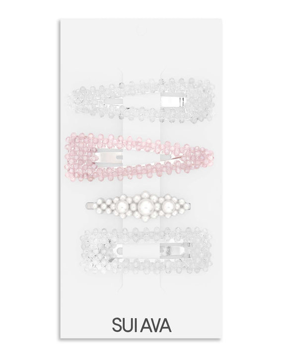 Sui Ava Pearly pink Hair Clips 4