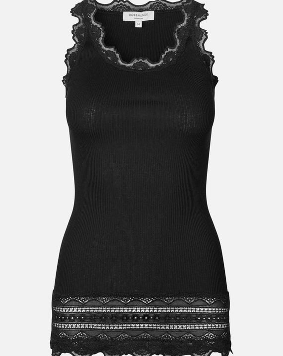 Rosemunde Silk Wide Lace Top black