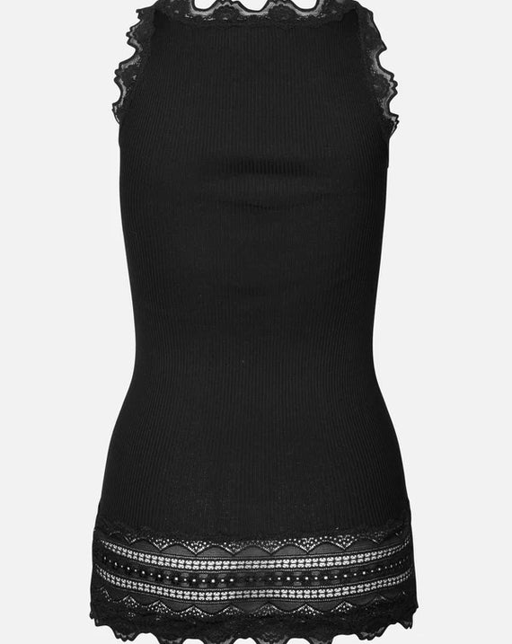 Rosemunde Silk Wide Lace Top black