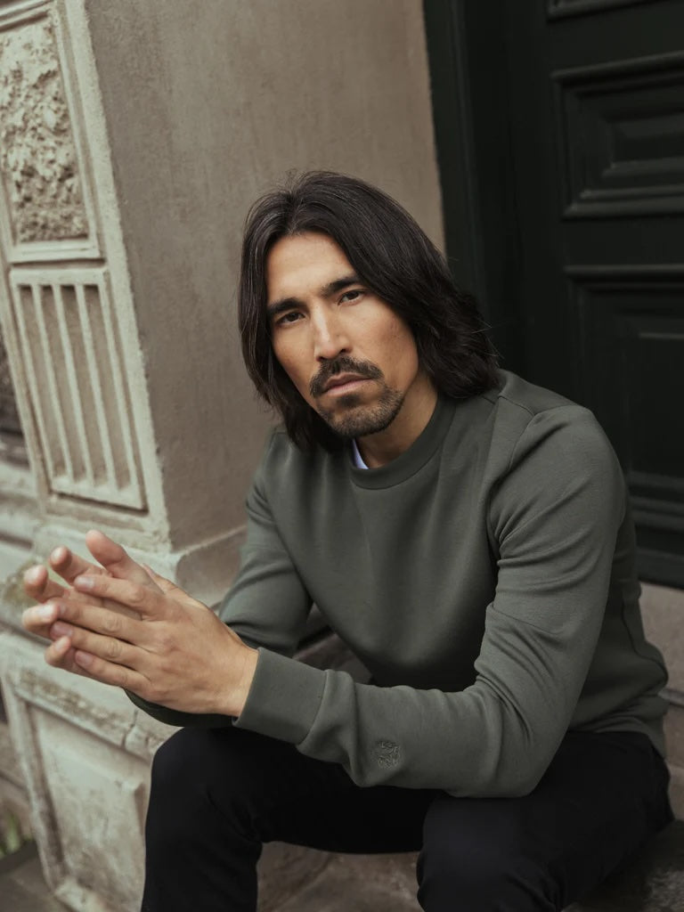 Mos Mosh Gallery Abel Crew Sweater army green