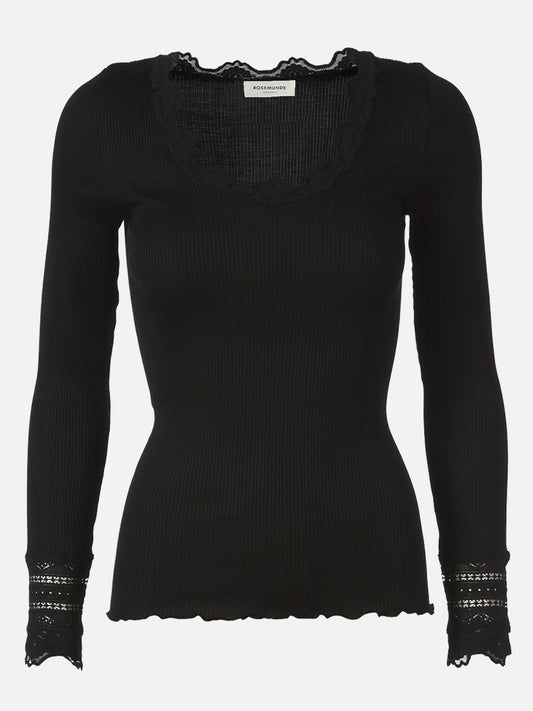 Rosemunde Benita SIlk Blouse O-neck black