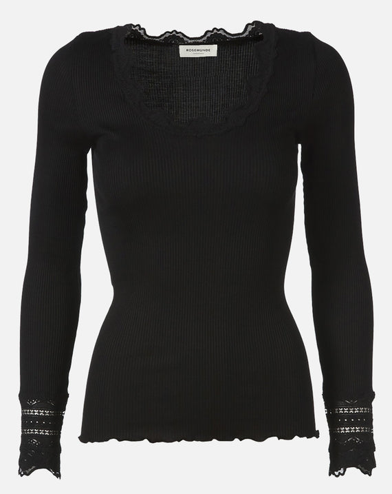 Rosemunde Benita SIlk Blouse O-neck black