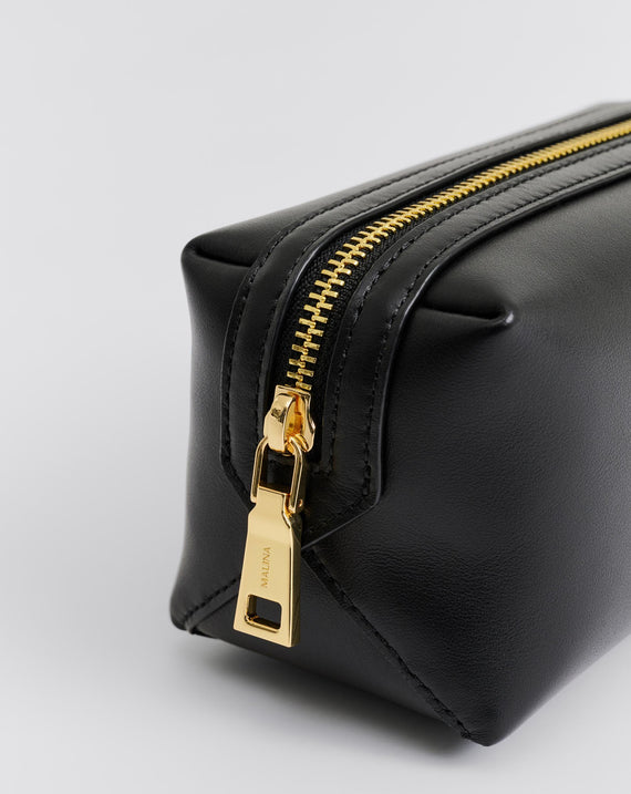 Malina Monogram Leather Toiletry Bag