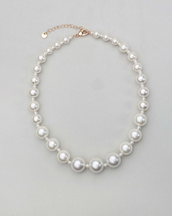 Bow 19 Bead Pearl Necklace