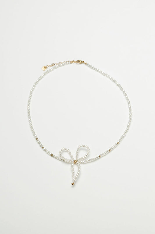 Bow 19 Bow Pearl Necklace