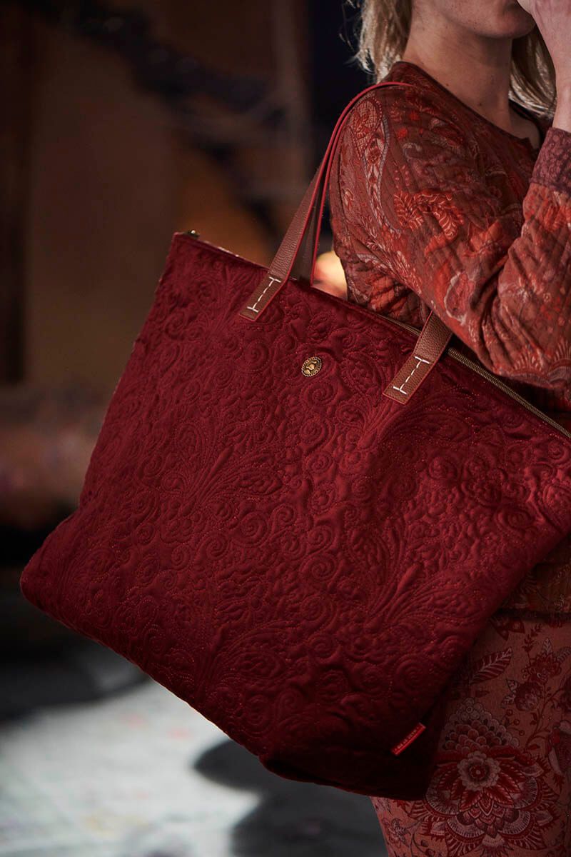 Pip Studio Samettinen Laukku Quiltey Day Red