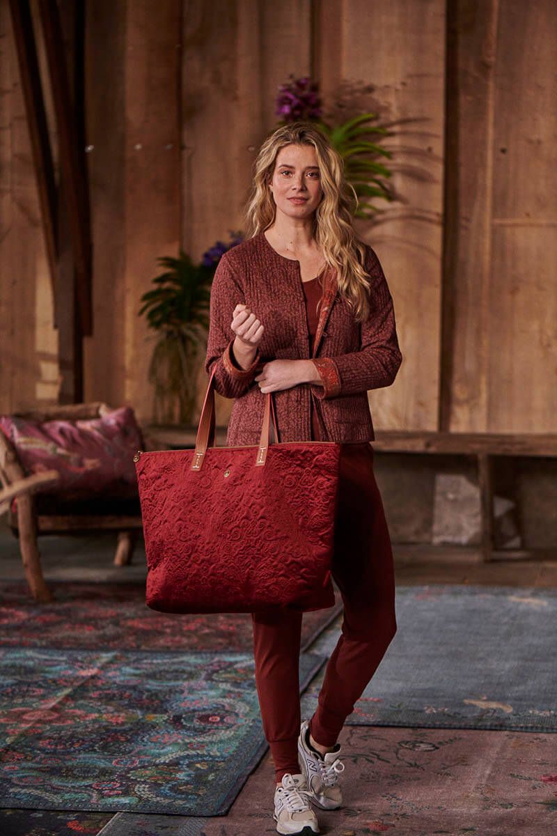 Pip Studio Samettinen Laukku Quiltey Day Red