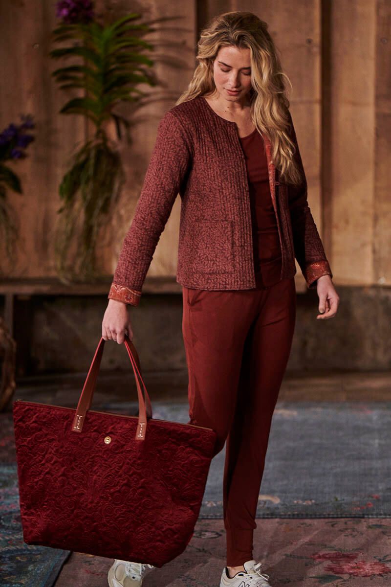 Pip Studio Samettinen Laukku Quiltey Day Red