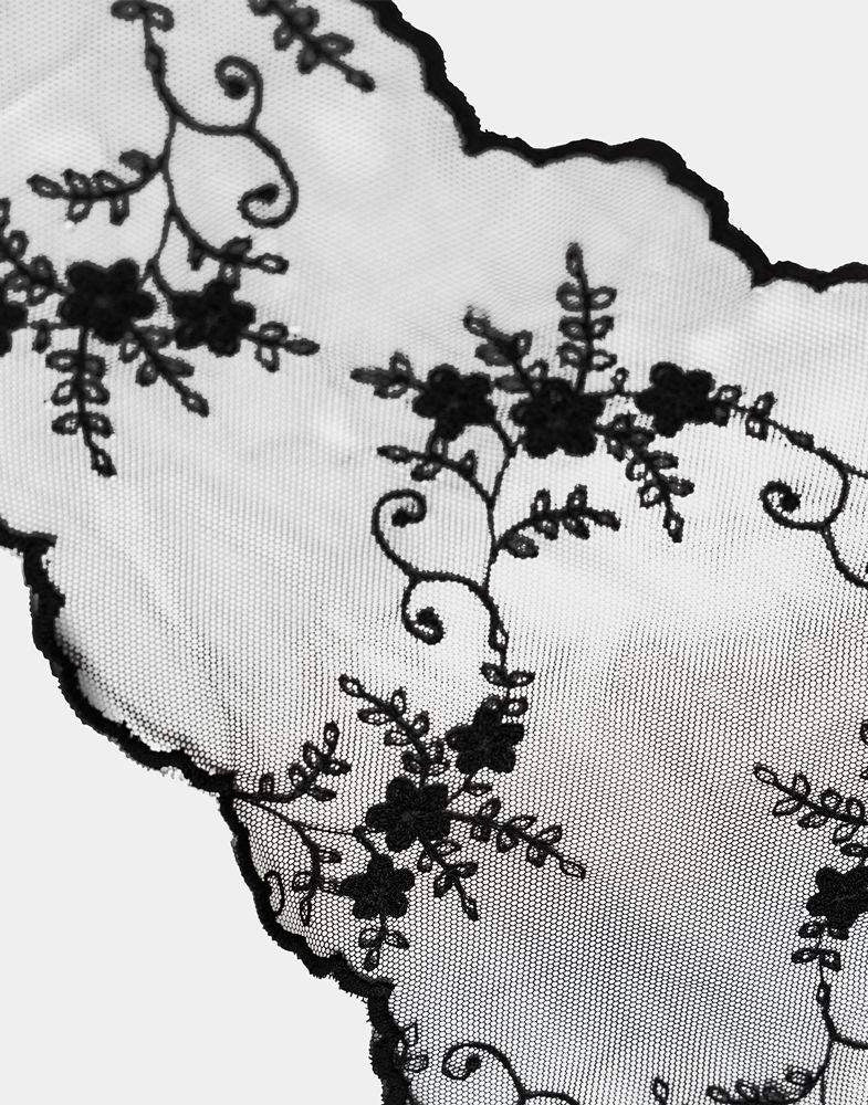Bow 19 Lace Scarf Black