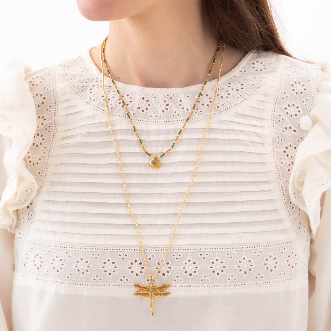 A Beautiful Story paradise labradorite necklace gold