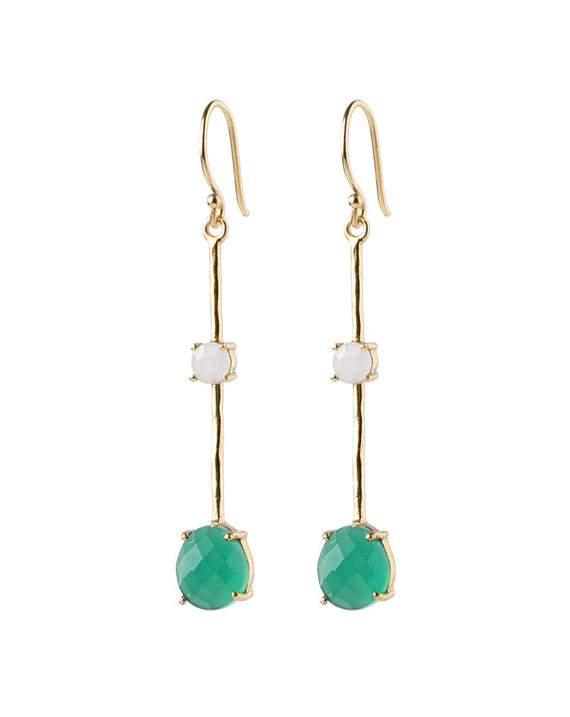 A Beautiful Story Magnificent Green Onyx Earrings
