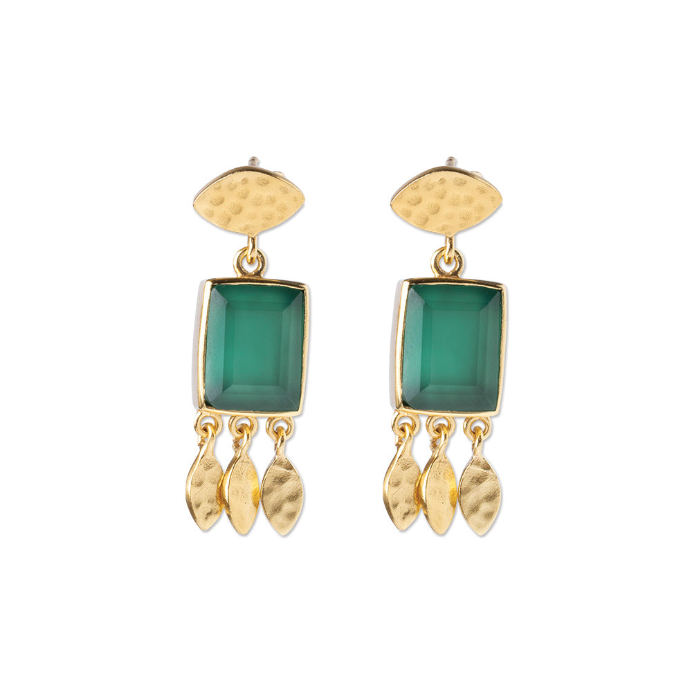 A Beautiful Story Affectionate Green Onyx Earrings