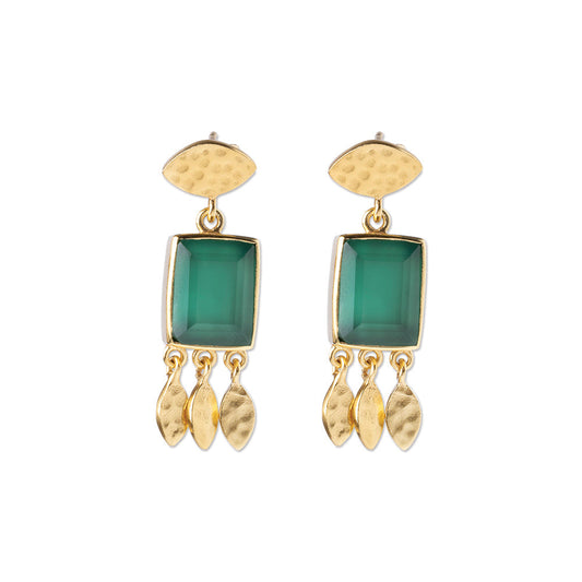 A Beautiful Story Affectionate Green Onyx Earrings