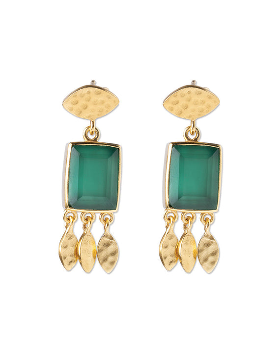A Beautiful Story Affectionate Green Onyx Earrings