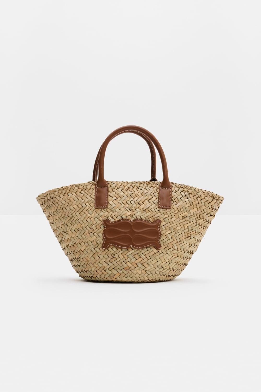 Malina Small Monogram Straw Bag