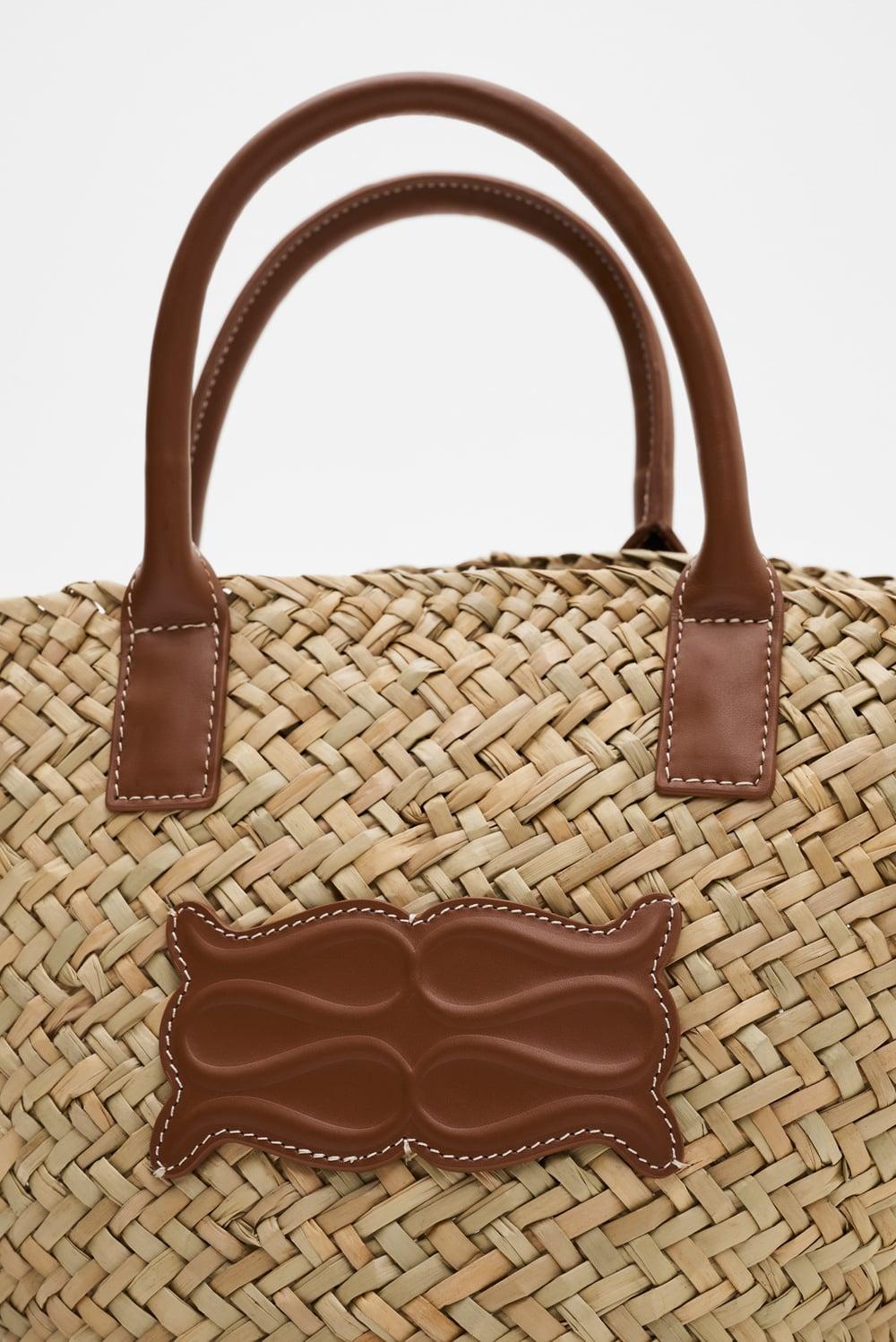 Malina Small Monogram Straw Bag
