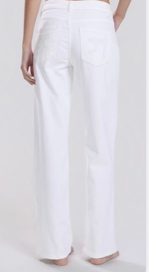 Piro Bow Jeans Valkoinen