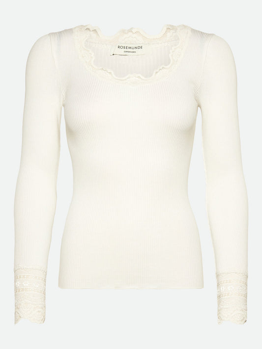 Rosemunde Benita O-neck Silk Blouse new white