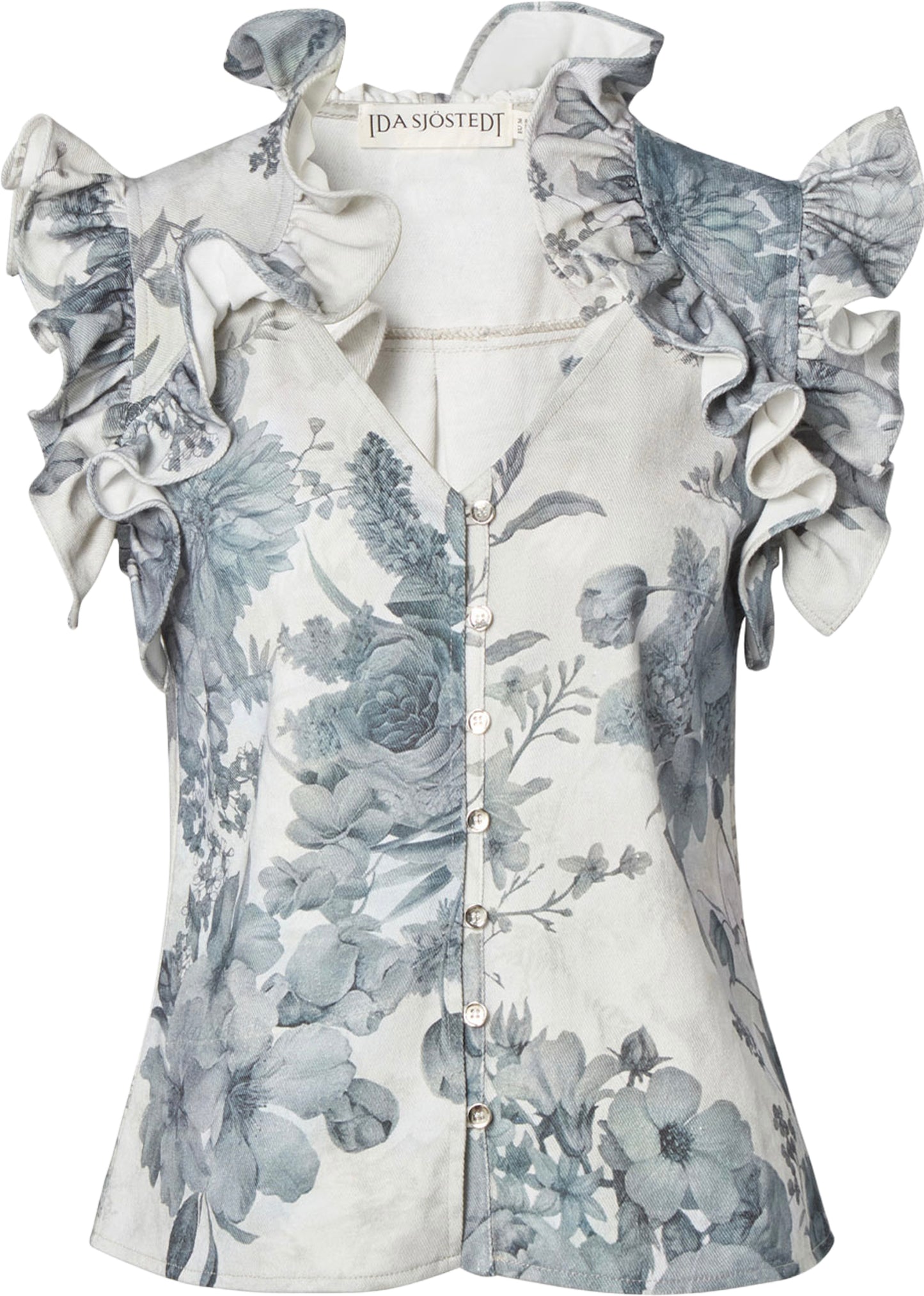 Ida Sjöstedt Winoma Blouse Blue Gray Florals