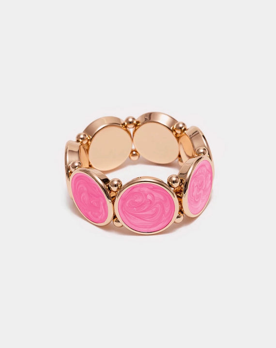 Bow 19 Ava Pearl Elastic Bracelet Strong Pink