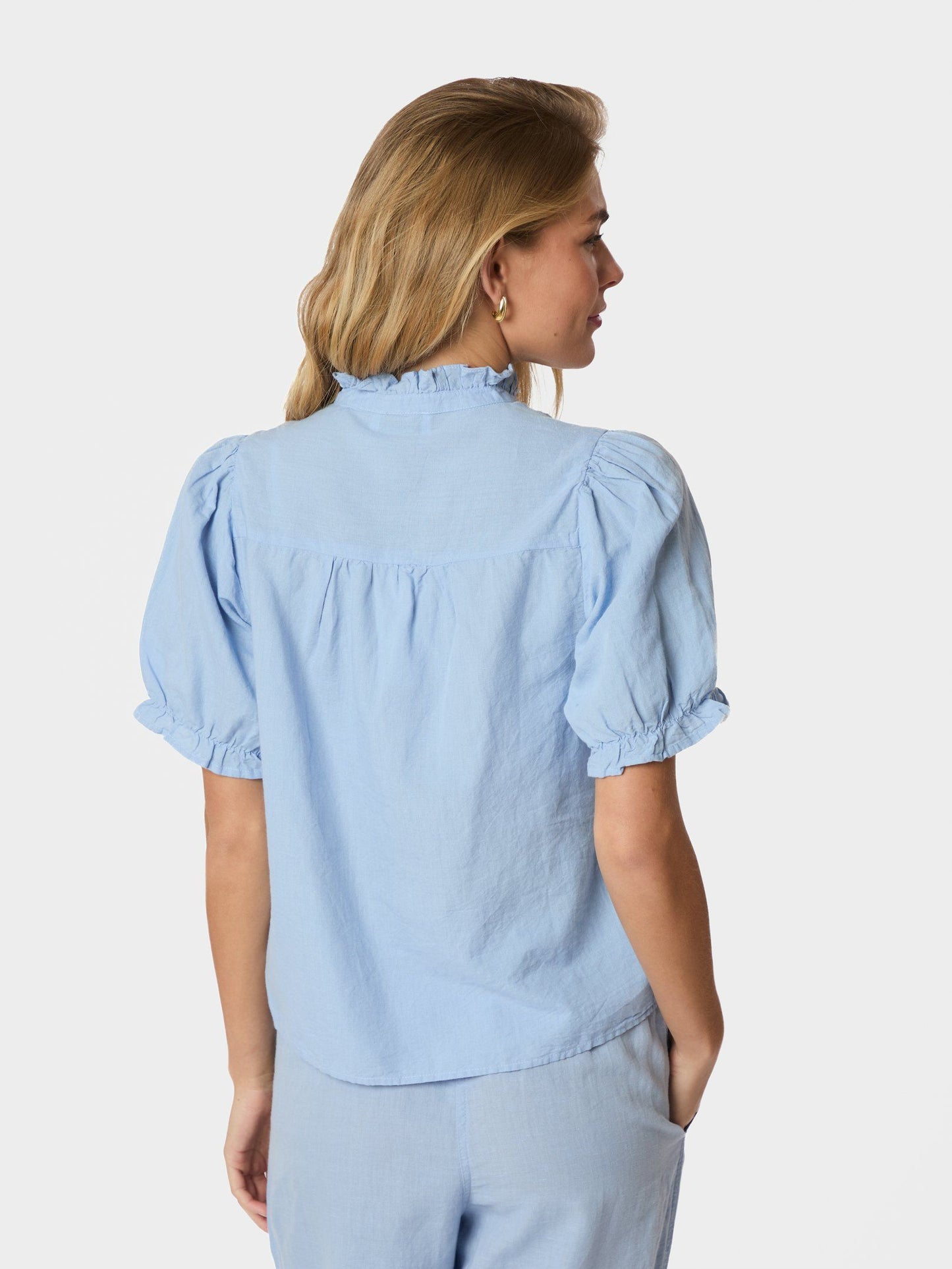 Neo Noir Odesa Linen Blouse Light Blue