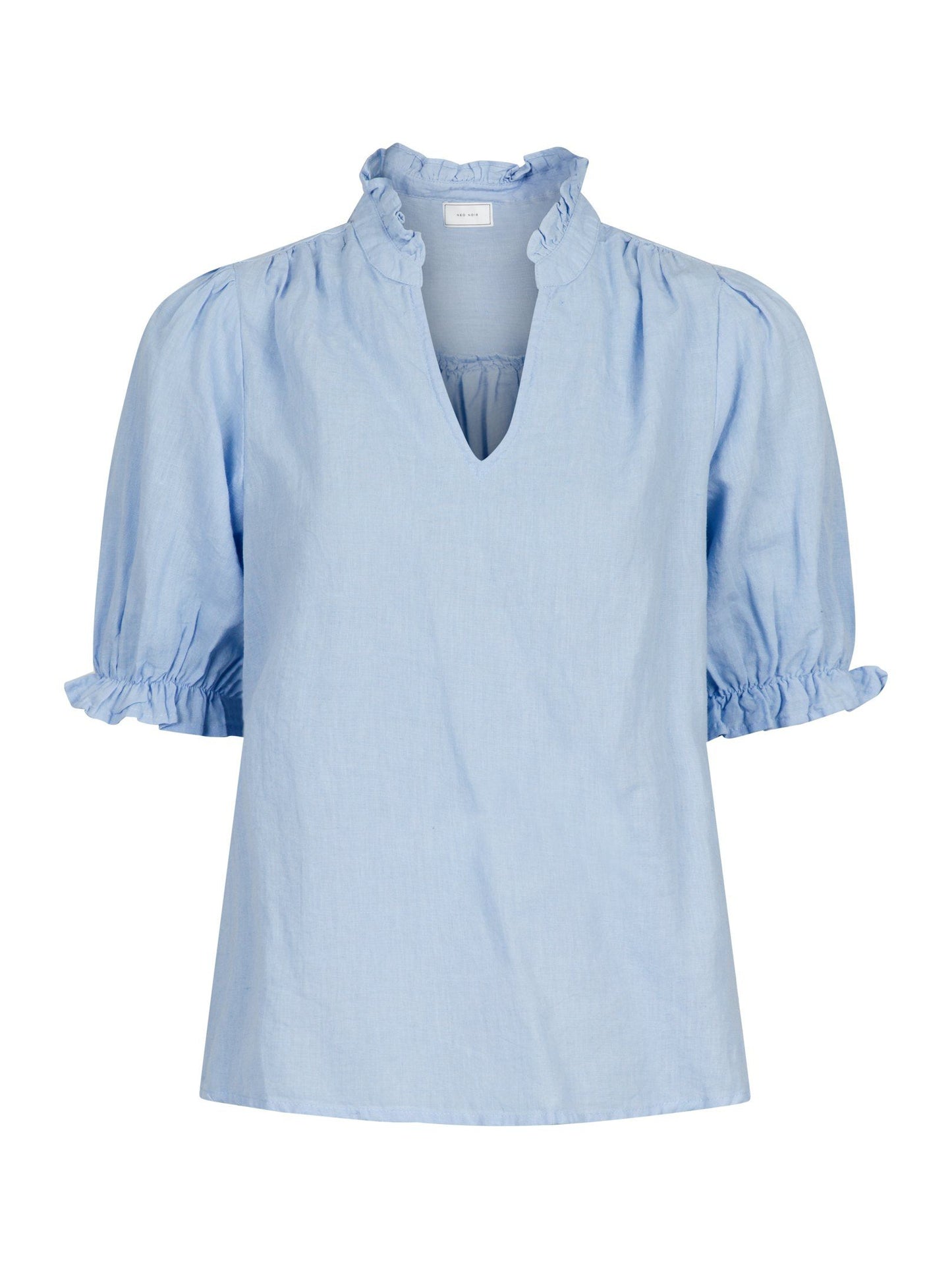 Neo Noir Odesa Linen Blouse Light Blue