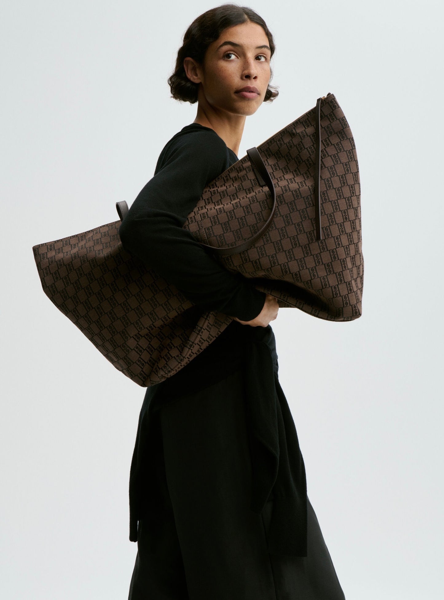 By Malene Birger Carvon Printed Tote Bag Bison
