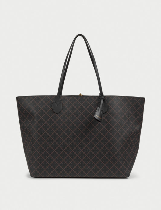 Abi Printed Tote Bag Dark Chokolate