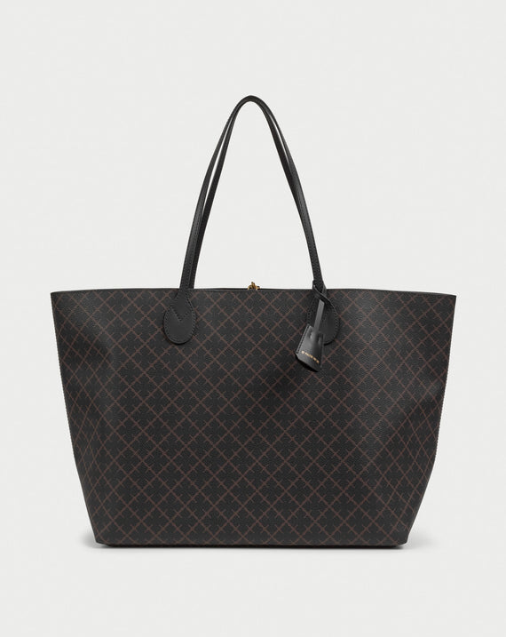 Abi Printed Tote Bag Dark Chokolate