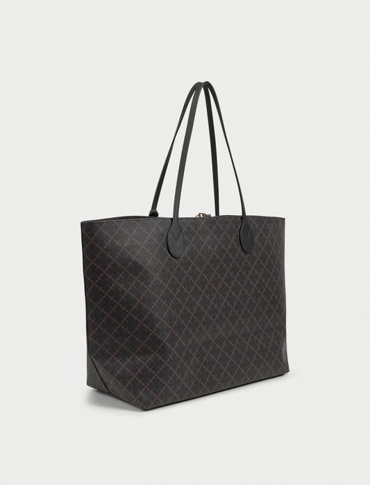Abi Printed Tote Bag Dark Chokolate