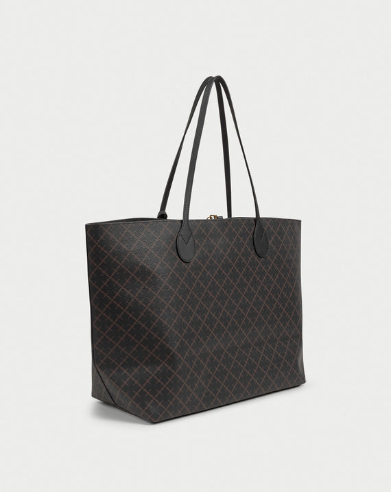 Abi Printed Tote Bag Dark Chokolate