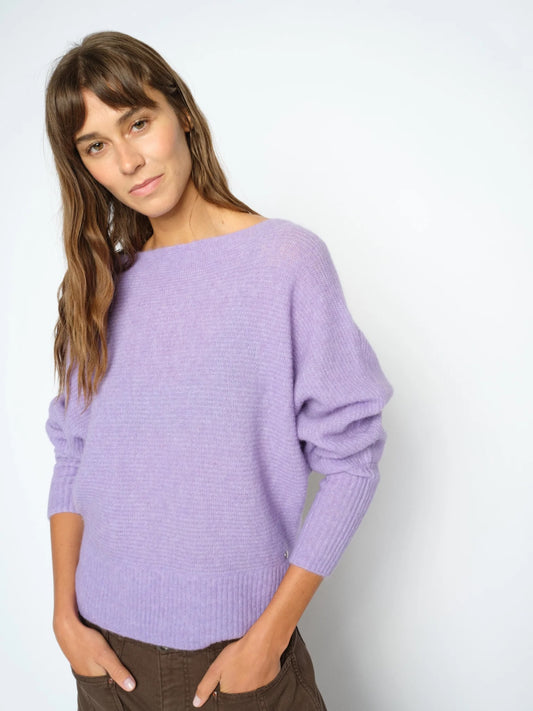 Mos Mosh Thora Boatneck Neule violet tulip