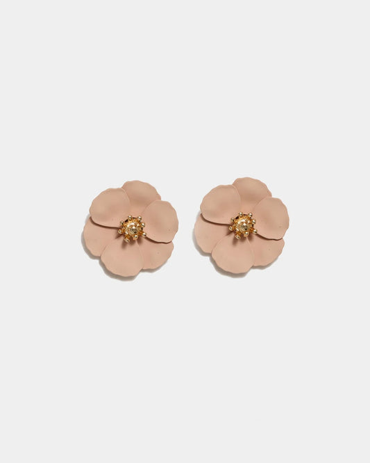 Bow 19 Flower Small Earrings nude pink